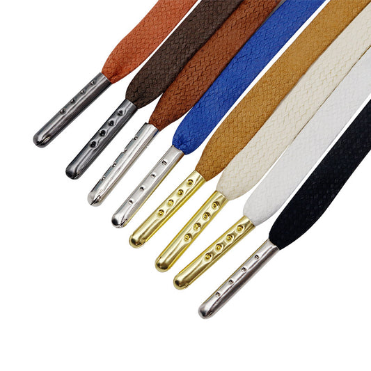 Weiou 8 Color Flat Type Cotton Waxed Metal End Shoelaces 0.7cm Wide Canvas Shoes Casual Shoes Women's Shoelaces Shoe Accessories