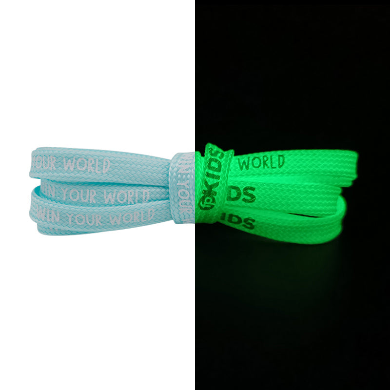 0.7cm Wide Letter Printed"Win Your World"Two-tone Glow-In-The-Dark Laces Night Party Night Running Casual Sports Men&women Laces