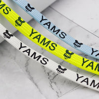 3 Colors Flat Luminous Printed Lettering"YAMS"Trendy Text Symbol Fluorescent Shoelaces Night Glow 1cm Wide Night Party Men&Women