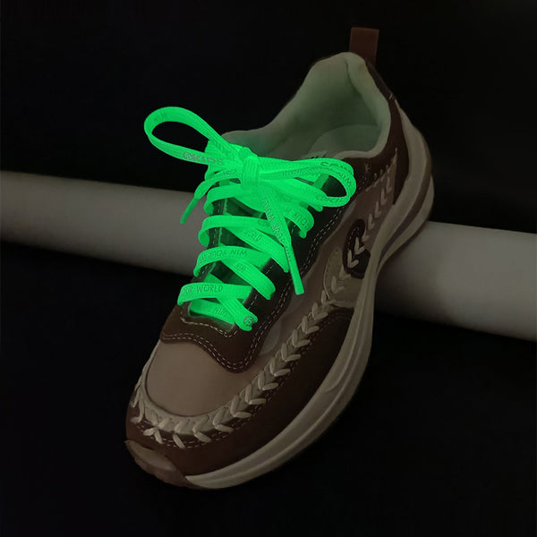 0.7cm Wide Letter Printed"Win Your World"Two-tone Glow-In-The-Dark Laces Night Party Night Running Casual Sports Men&women Laces