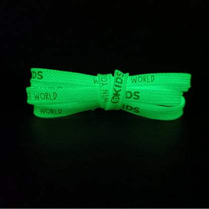 0.7cm Wide Letter Printed"Win Your World"Two-tone Glow-In-The-Dark Laces Night Party Night Running Casual Sports Men&women Laces