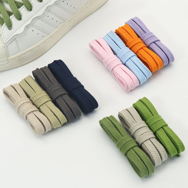 11 Colors Double-woven Solid Color Shoelaces 0.8cm Width Custom Drawstring for Hoodies Custom Multicolor Sneakers Women and Men