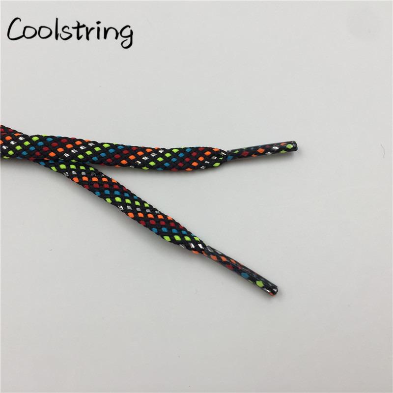 New Arrival 7mm Flat Glitter Metallic Shoe Strings Laces Novelty Unique Dress Shoelaces For Martin