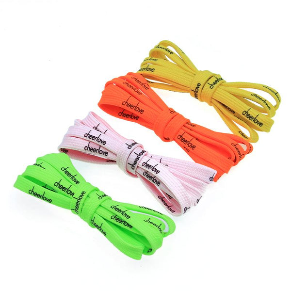 7mm Letter Printing Shoelaces Green Pink Yellow Red Colours for Kid Adult Unisex Canvas Shoe String