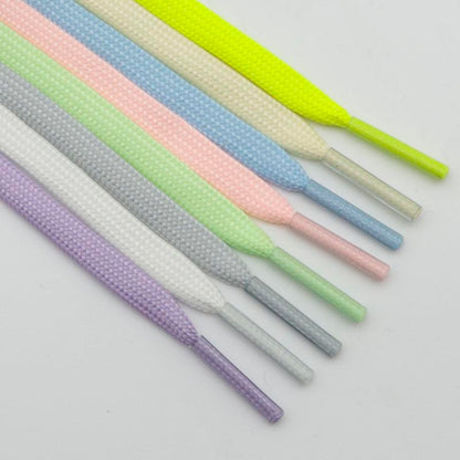 New Arrival Night Shoelace Flat Shoe Laces Luminous Glow In The Dark Athletic ShoeLace 7mm Colorful