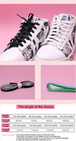 7MM Eye-Catching Bright Solid Color Flat Shape Shoelaces Double-Layer Polyester With Plastic Tips