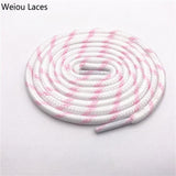 Weiou 0.45cm Round Striped Sports Lace Black White Bootlaces Thick Round With Dots Shoelaces Hiking