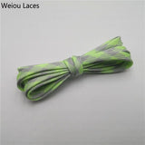 Weiou Trend Personality Sport Men Women Flat Two Tone Glow In The Dark Shoe Laces Luminous Shoelace