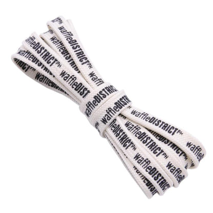 Weiou Retro Style Shoelace 0.7 Cm Flat Type Printed WaffleDistrict Ph Beige Yellow Boot Shoe Strings