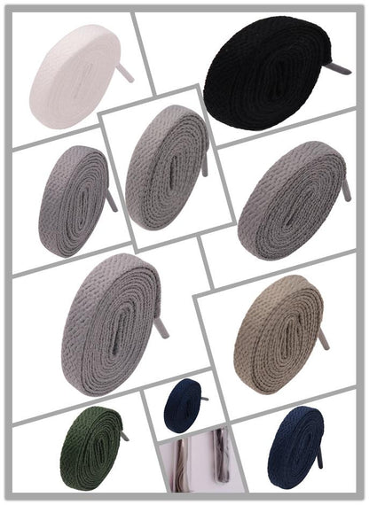 Weiou  Support Custom Design for Sneaker Shoes 98 Colors Optional 8mm Width Flat Cotton Fabric Mesh Shoelaces