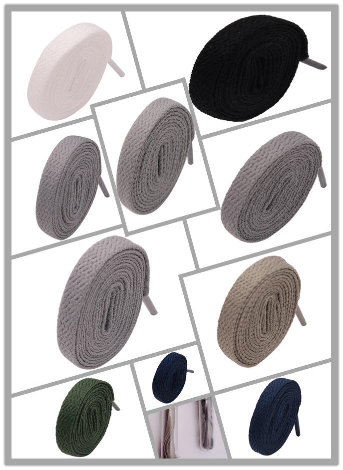 Weiou Shoe Accessories Support Custom Design Cheap Wholesale 8mm Width Flat Cotton Fabric Mesh Shoelaces