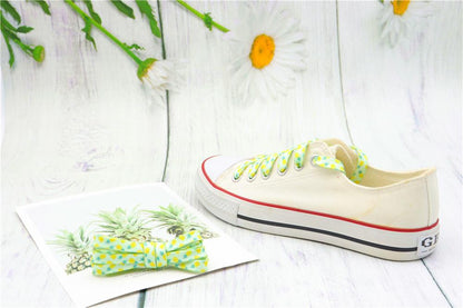 Men Women Canvas 2021 8MM Sneaker Flat Cute Cord Heat Transfer Pineapple Printing Hat Ropes 140CM