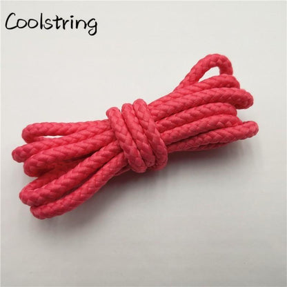 1 Pair Solid Color Round Shoe Laces Unisex Casual Shoelaces Sneakers Shoestring For Canvas Shoes