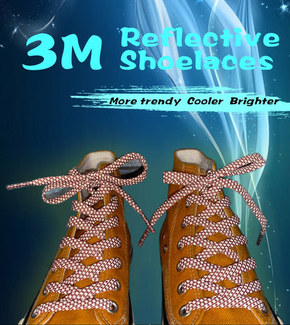 Top Shoe Accessories 3M Reflect Shoelaces 7MM Flat Lacet Charmed Eye-catching Cords For Drop