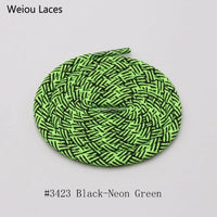 Weiou Exclusive Spiral HUMAN RACE Round Rope Laces 4.5mm Width Two Color Blend Featuring Transparent