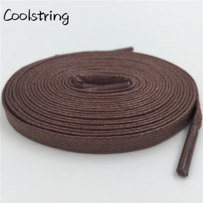 Waxed Cotton Flat Shoe Laces Leather Waterproof Mens Martin Boots Shoelace Casual Dress Coloured