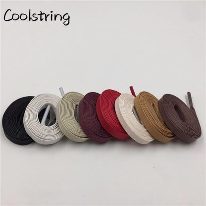 Waxed Cotton Flat Shoe Laces Leather Waterproof Mens Martin Boots Shoelace Casual Dress Coloured