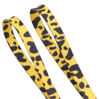 Weiou 7mm Polyester Double Hollow Flat Printed Classic Leopard Laces Sublimated Heat Transfer