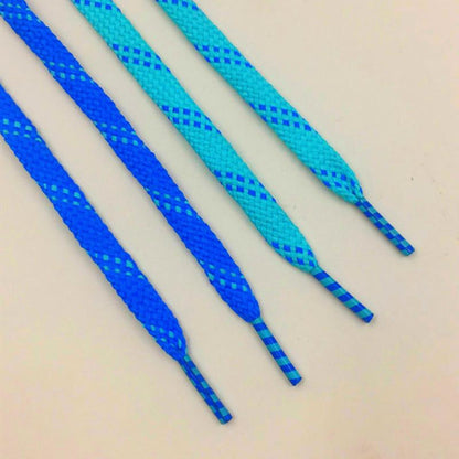 Marine Style 1CM Double Colors Shoelaces Blue Navy Flat Shape Polyester Shoelaces Be Suit For Canvas