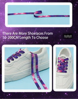 8MM Starry Purple Heat Transfer Printing Shoelace Hot Pressing Cotton Laces 2021 New Arrival For