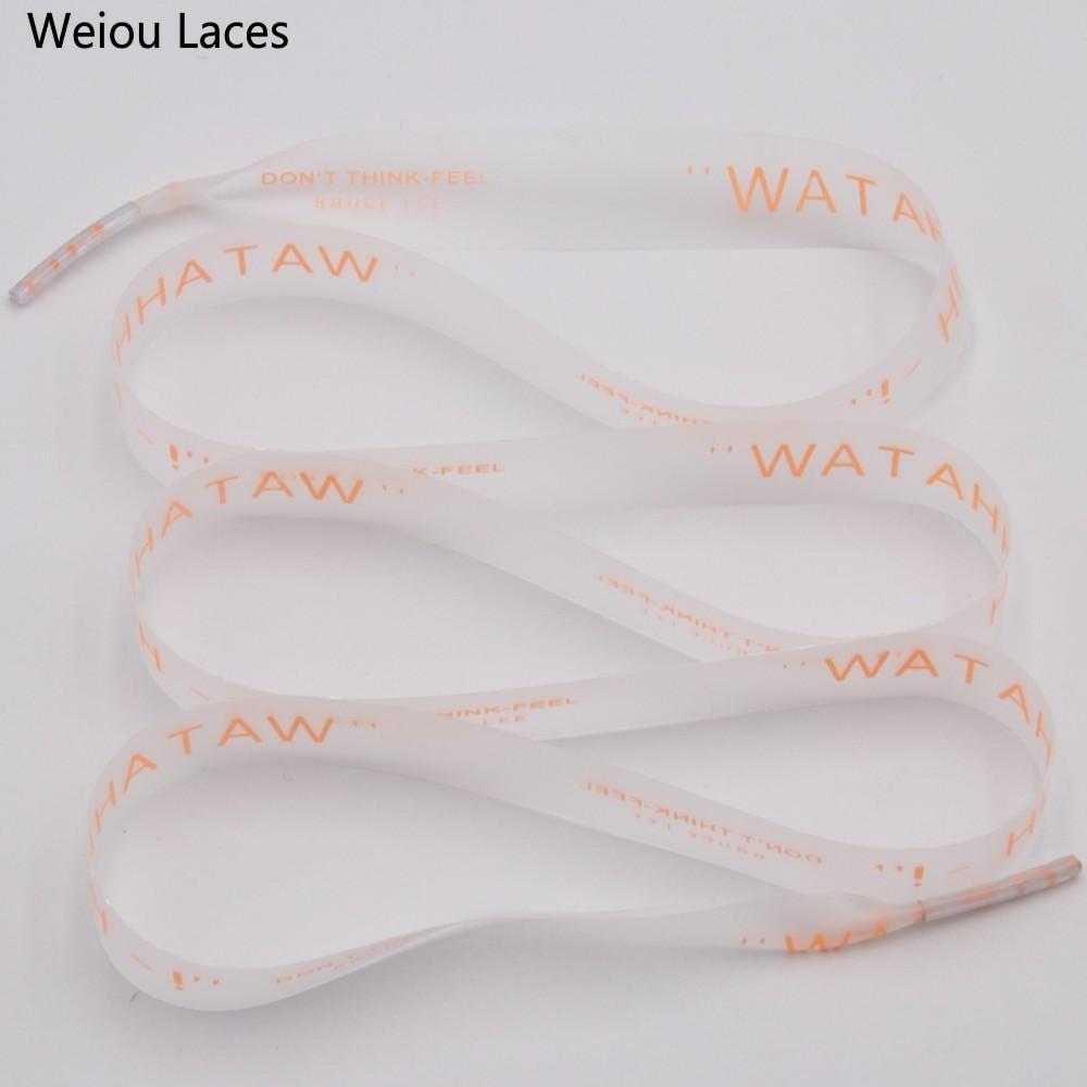 Weiou Hot Style Fashion Clothing 15mm Waterproof Ribbon Printing WATAHHH Flat PVC Laces Transparent