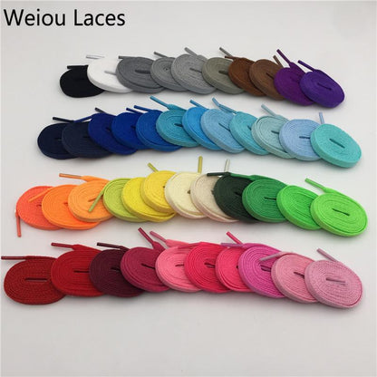 Weiou High Quality 8mm Polyester Fashion Sports Casual Shoe Lace Solid Single Layer Flat Sneakers