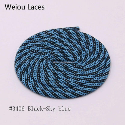 Weiou 5mm Round Type Polyester Two Tone Twill Middle Dot Checkered Laces Exclusive Red White Black