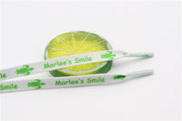 8MM White-Green Turtle Pattern High Quality Shoelace "Marlee's Smile" Letter Printing Rope изи буст