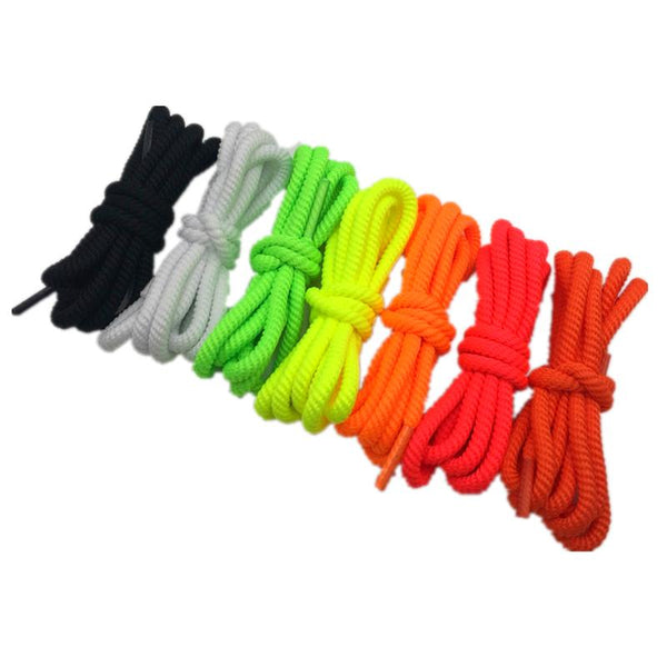 Bright Color 5mm Spiral Round Polyester Shoelaces novelty Sports Bootlaces For Mountaineering