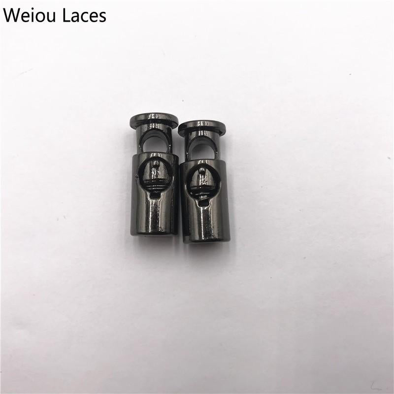 Weiou 2pcs/1Set Shoe Buckle Stoppers Shoelaces Metal Lock Zinc Alloy Single Hole Spring Buckle For