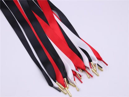 Ribbon Wide Shoelaces Women Canvas Casual Lacet 50-200CM Free Metal Tip Install For Shoe Cords