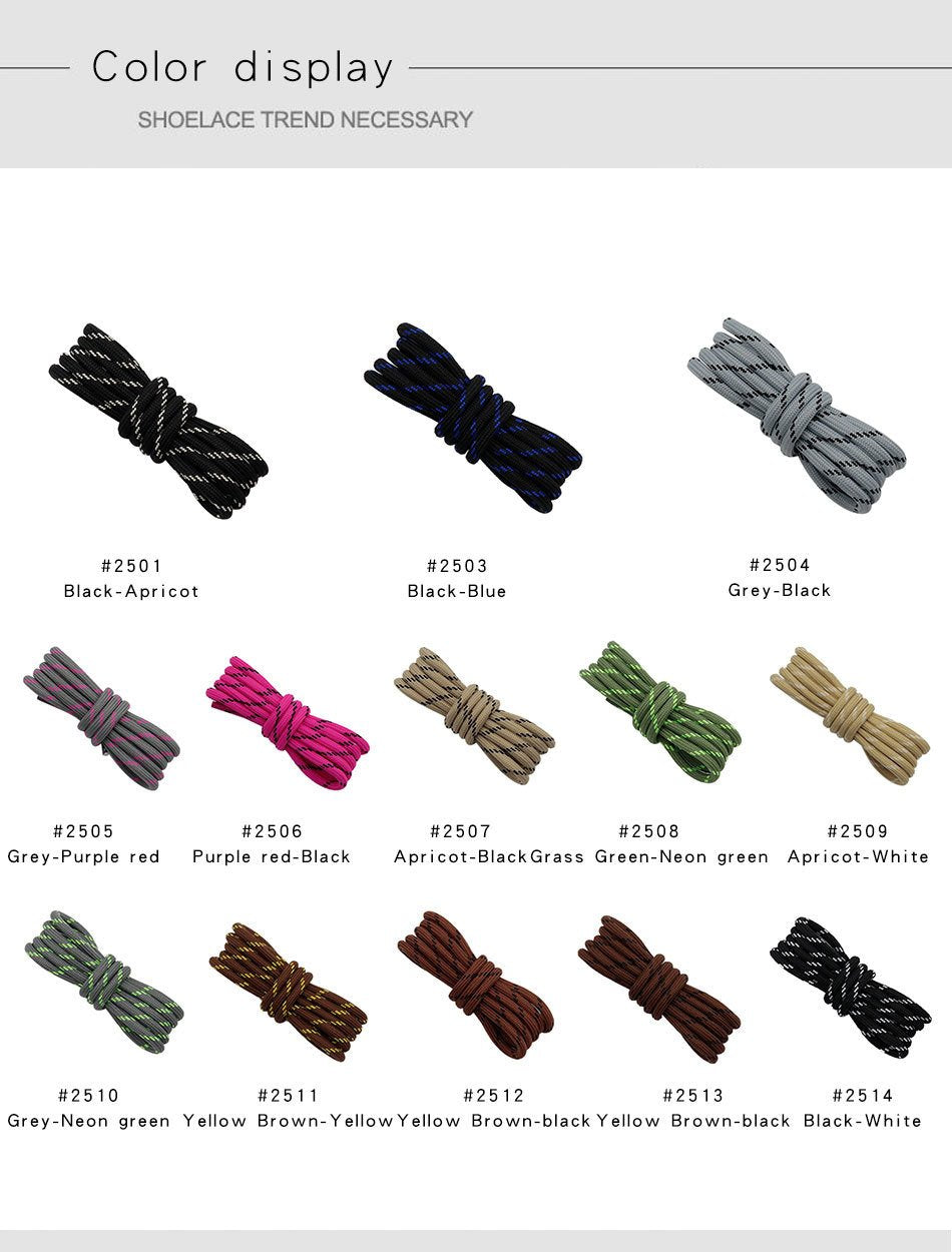 Nice Selection 4.5MM Durable Hiking Laces Pretty Double Color Polyester Ropes Outdoor Activity Top