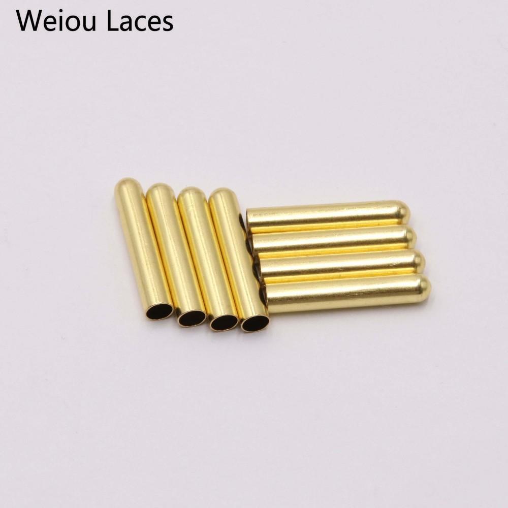 Weiou New 4pcs 1 Set Of 4x22mm Seamless Metal Shoelaces Tips Head Replacement Repair Aglets DIY