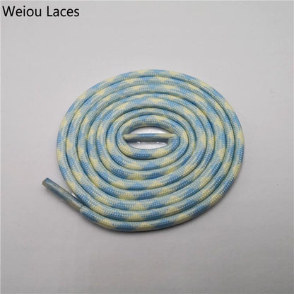 Weiou Sport Men Women Round Glow In The Dark Shoe Laces Two Colors Mixed Fluorescent Luminous