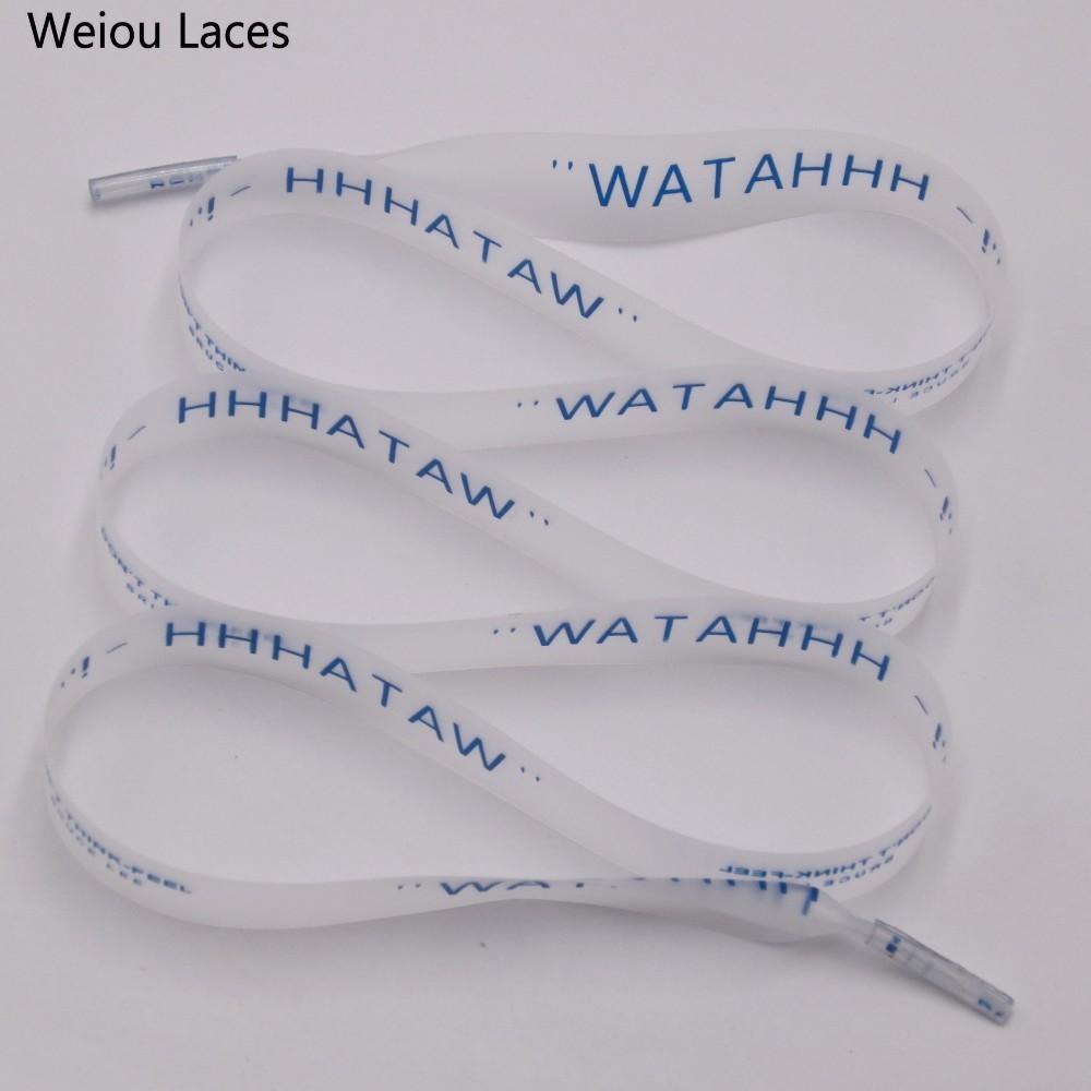 Weiou Hot Style Fashion Clothing 15mm Waterproof Ribbon Printing WATAHHH Flat PVC Laces Transparent