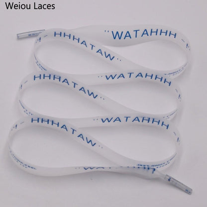 Weiou Hot Style Fashion Clothing 15mm Waterproof Ribbon Printing WATAHHH Flat PVC Laces Transparent