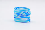 8MM Blue White Striped Ripple Heat Transfer Printing Shoelaces Top Accessories Women Sneaker Ropes