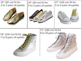 10 Colors Wavy Black Gold White Silver Metallic Thread Shoe Laces Glitter Shimmering Bootlaces For