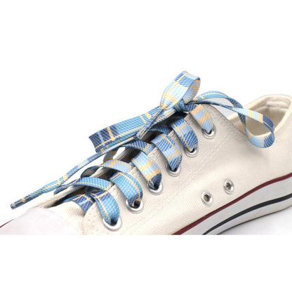 Premium 7MM Cyan Blue Color Heat Transfer Printing Luxury Shoelaces Men Women Sneaker 2021 Funny