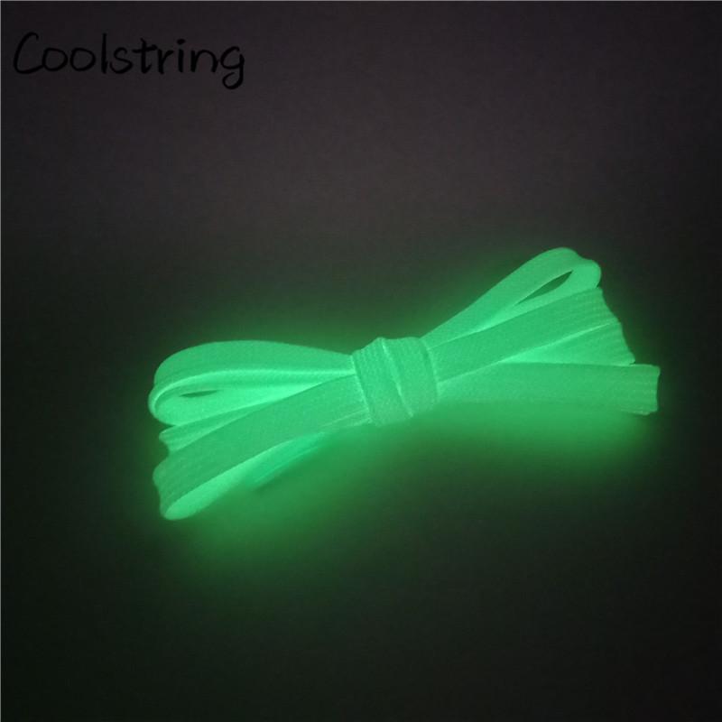 New Arrival Night Shoelace Flat Shoe Laces Luminous Glow In The Dark Athletic ShoeLace 7mm Colorful