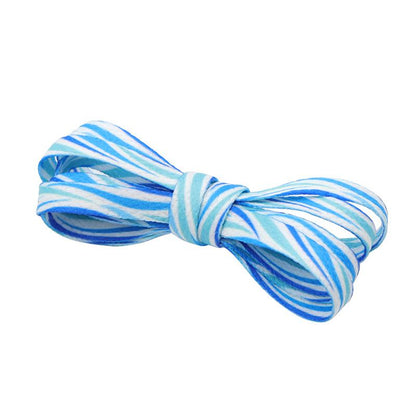 Weiou New Cute Printed Blue And White Wave  Shoelaces 0.8 Cm Flat Ladies Favourite Children Women's