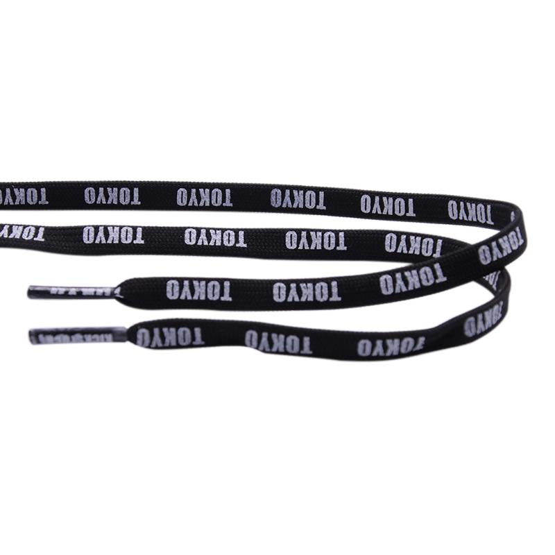 Weiou Couple Parent-child Shoelaces 0.7 Cm Flat Printed Japanese Tokyo Letter Double Layer Shoe