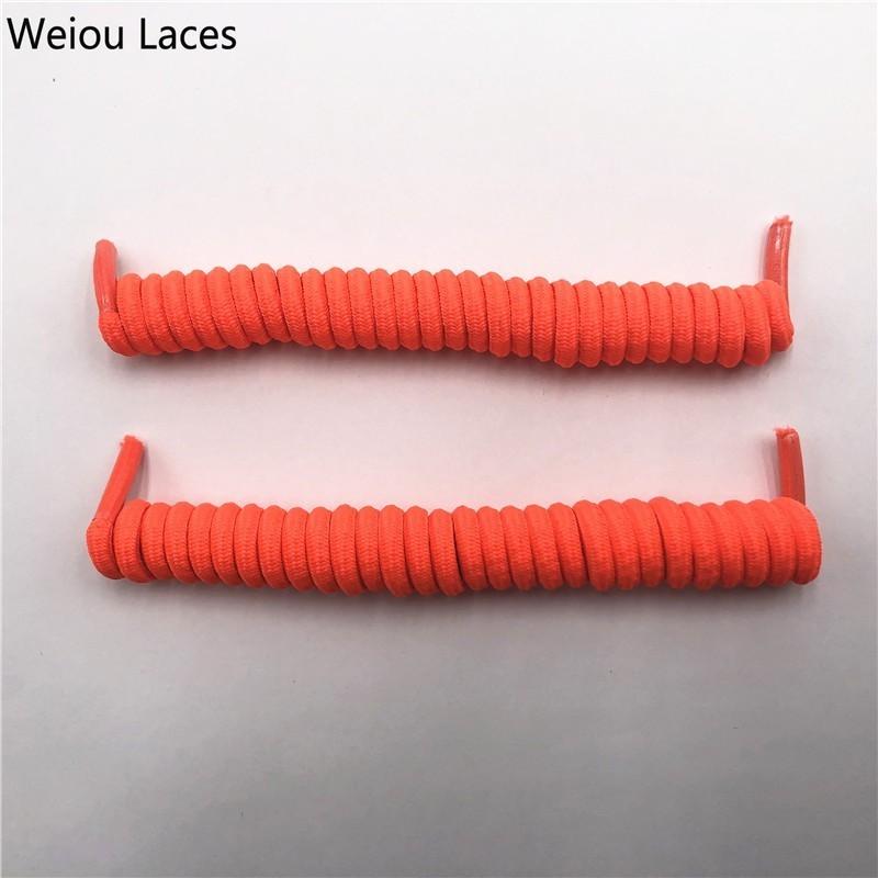 Weiou Spring Curly Stretch Shoelace Lazy No Tie Laces Round Elastic Coiled Shoestrings For Women Men