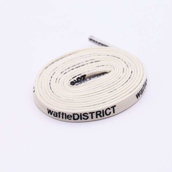 Weiou Trendy 7mm Polyester Shoelaces With Double-sided Printing WaffleDistrict For Women Canvas