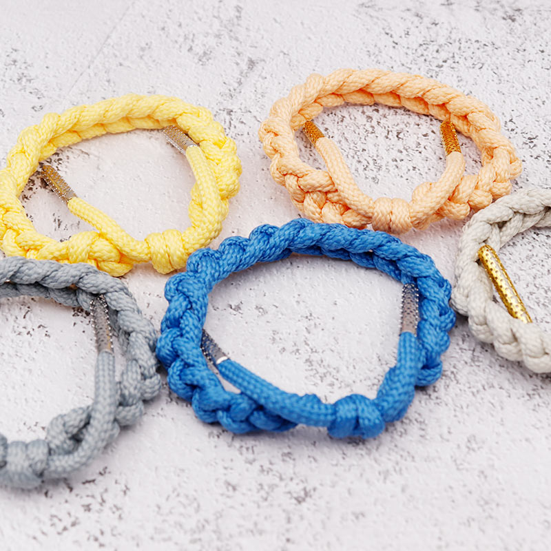 Weiou Manufacturer Fashion Accessories Polyester And Metal 15 Color Optional Braided Bracelet