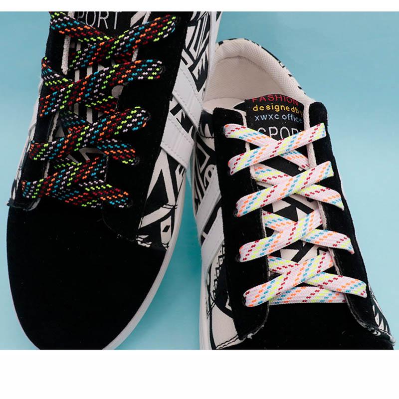 Walking Boot Laces 0.7cm Width Multicolor Polyester Shoe string Athletic Sport Sneakers Women Men