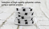 8MM Black White X Symbol Top Shoelaces Men Women Sneakers Canvas High Quality Cords Wide Ropes For