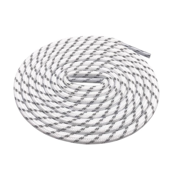 Weiou 4.5mm Round Rope Laces White Grey Cross Grain Two Tone Shoelaces Striped Bootlaces For Hiking