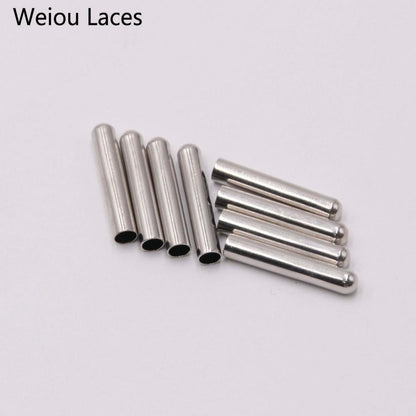 Weiou New 100 Pcs Women Men Shoe Lace Tips Replacement Head For Shoestrings Bullet Aglets Round