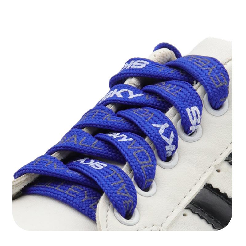 Weiou Canvas Sneakers Women Shoelaces 1 Cm Flat Printed SKY All- Matched Polyester Shoe Laces